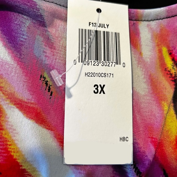 CIRCULAR TOP, BLACK & MULTICOLOUR, SIZE 3X, BRIGHT FLOWER WITH CRYSTALS, SOFT - Picture 9 of 11